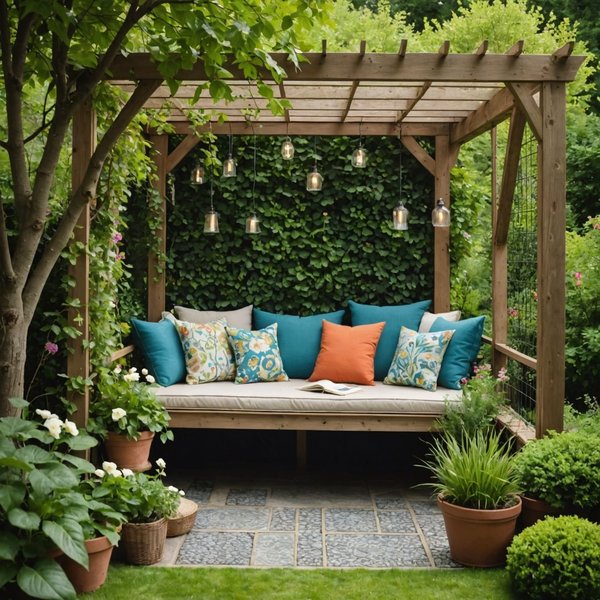 Quelle est la meilleure manière d'aménager un coin lecture en plein air dans un jardin en pente ?