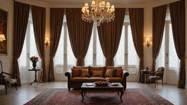 Élégance et tradition avec les rideaux marocain d'ombre intérieur